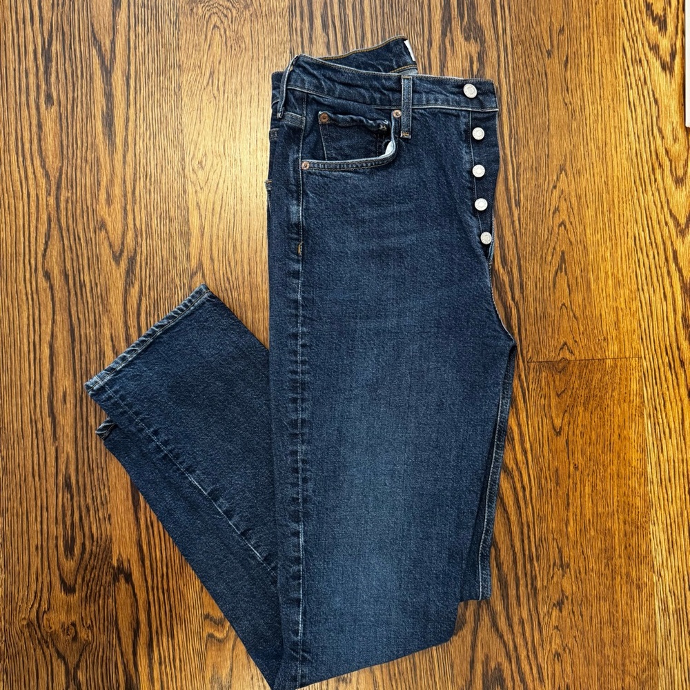 AGOLDE High Rise Skinny/Straight Jeans – Size 29 (Dark Wash)